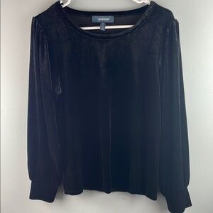 Modcloth Black Velvet Top Size M